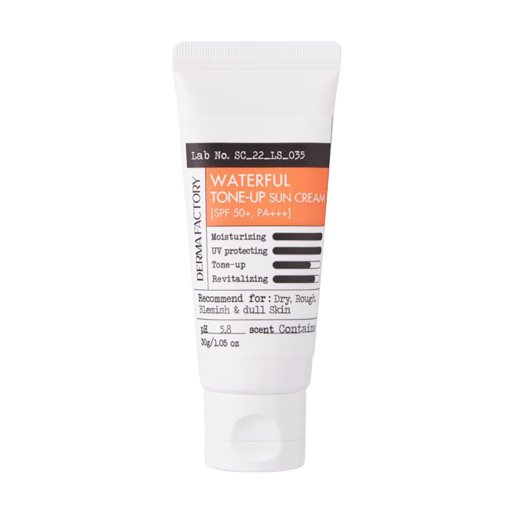 

Сонцезахисний крем для обличчя Derma Factory Waterful Tone-Up Sun Cream, SPF 50+ PA+++, 30 г