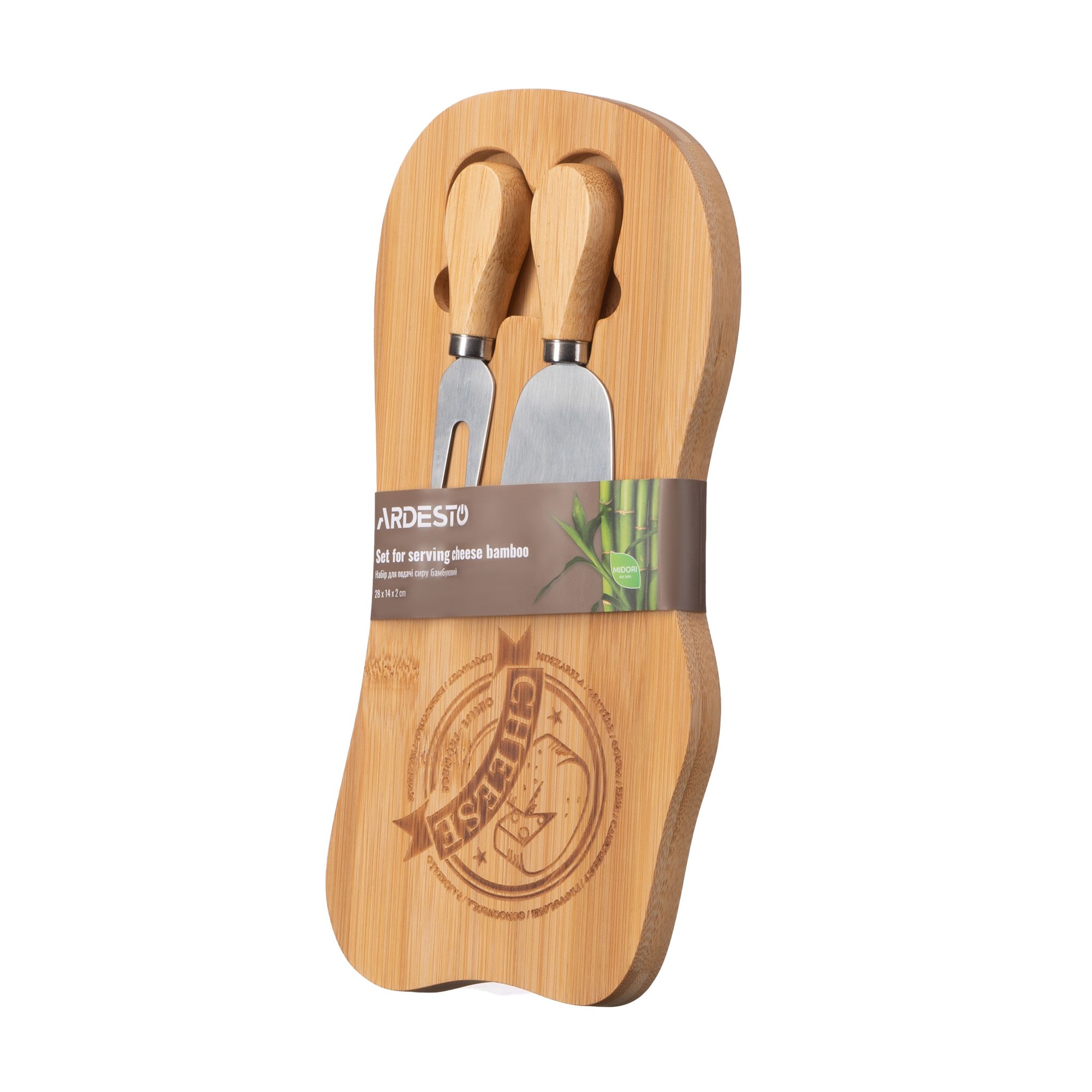 

Набір для подачі сиру Ardesto Midori, 28*14*2 см, 3 предмети (AR0921)
