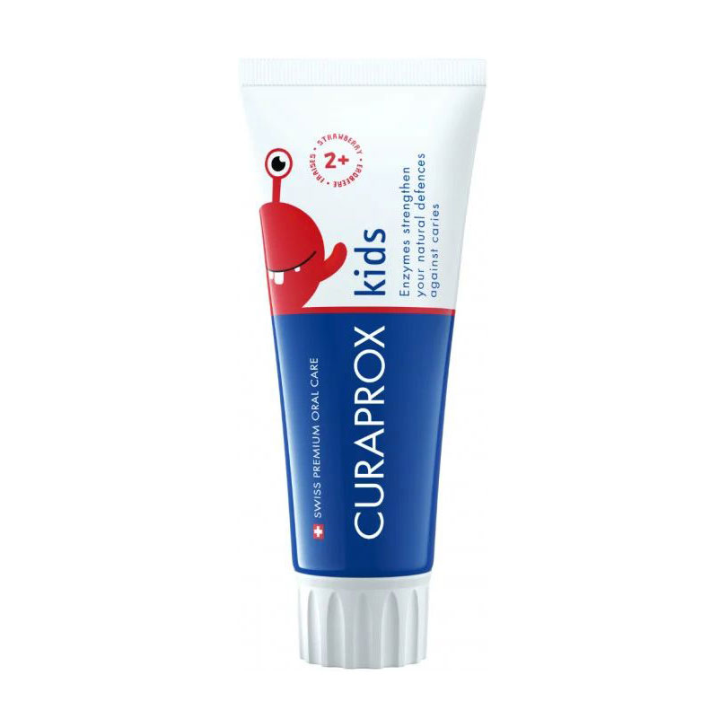 

Уцінка! Дитяча зубна паста Curaprox Kids Toothpasteste з фтором, зі смаком полуниці, від 2 років, 60 мл