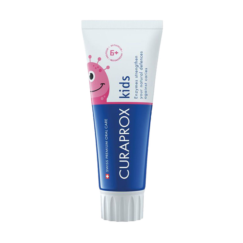 

Дитяча зубна паста Curaprox Kids Toothpasteste з фтором, зі смаком кавуна, від 6 років, 60 мл