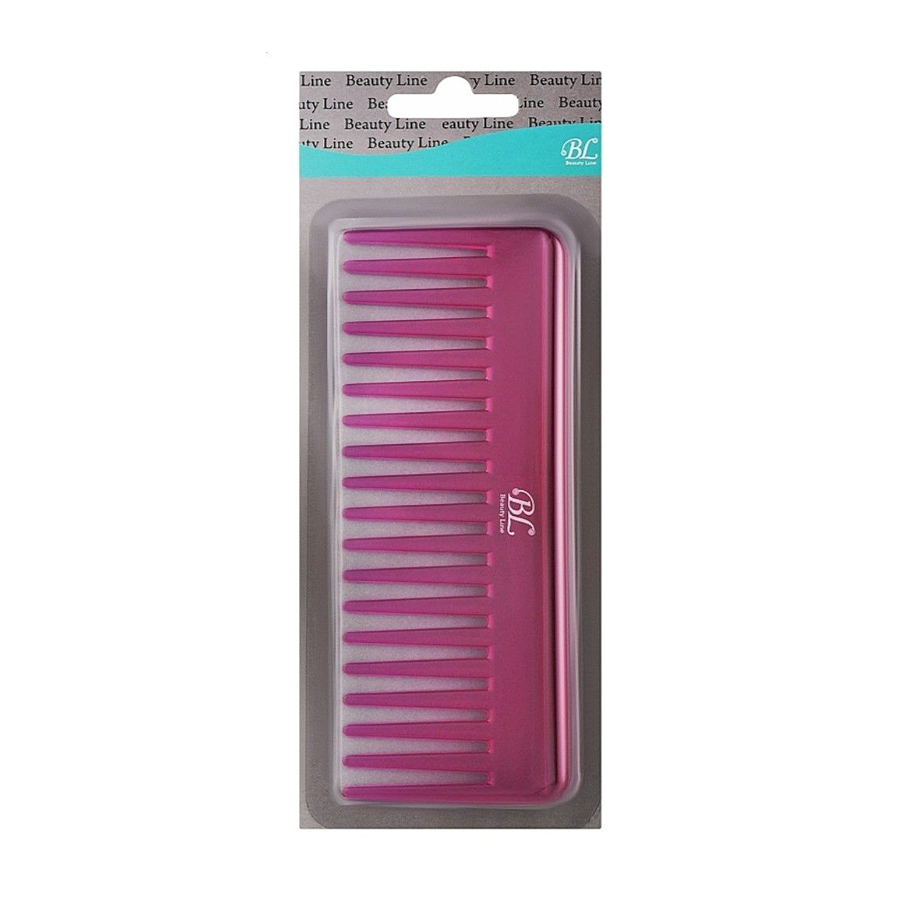 

Гребінець для волосся Beauty Line з широкими зубцями, рожевий, 1 шт