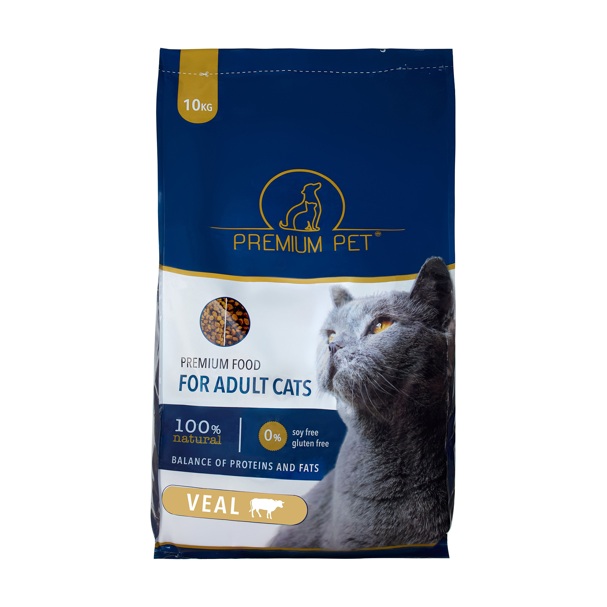 

Уцінка! Сухий корм для дорослих котів Premium Pet з телятиною, 10 кг