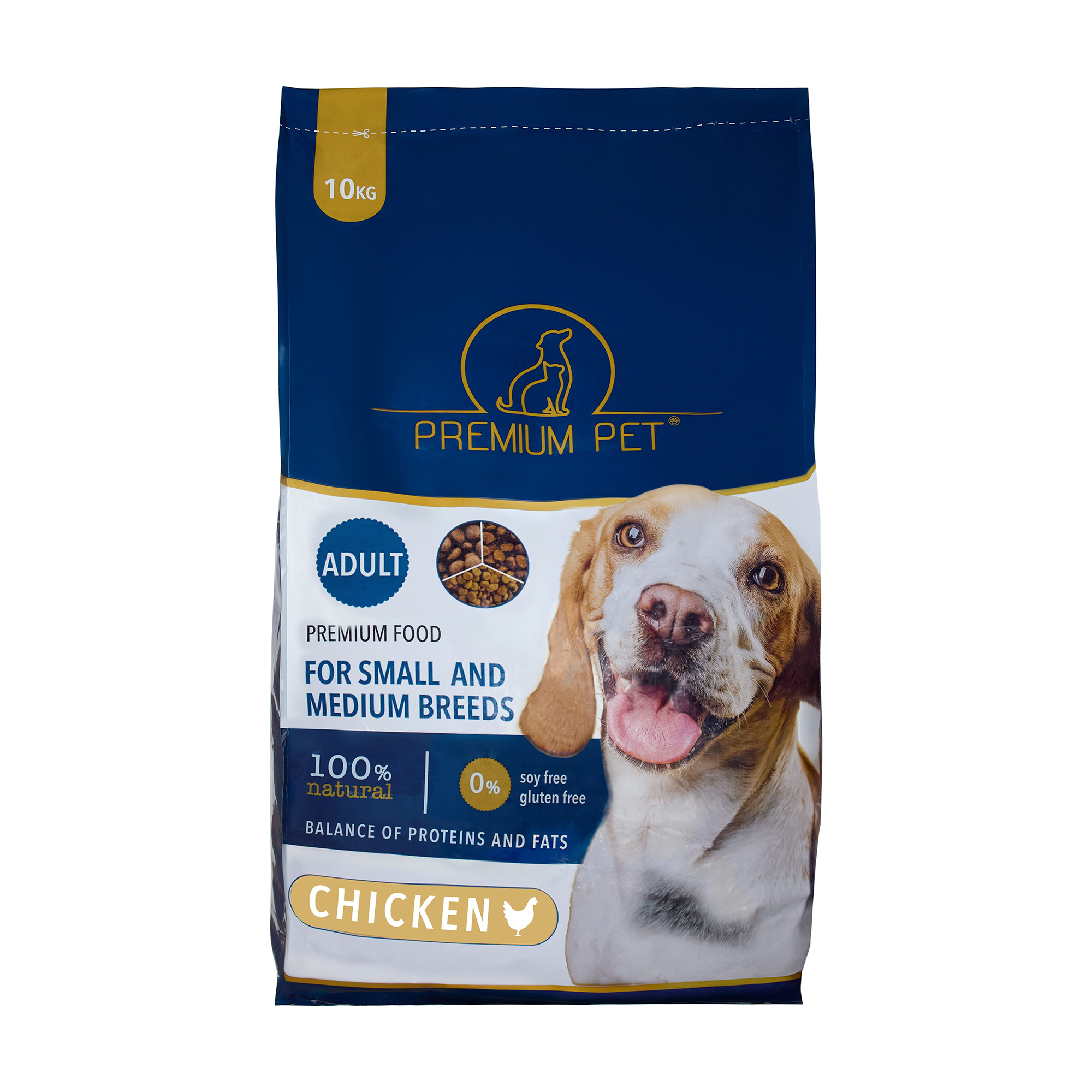 

Уцінка! Сухий корм для дорослих собак середніх та великих порід Premium Pet з куркою, 10 кг