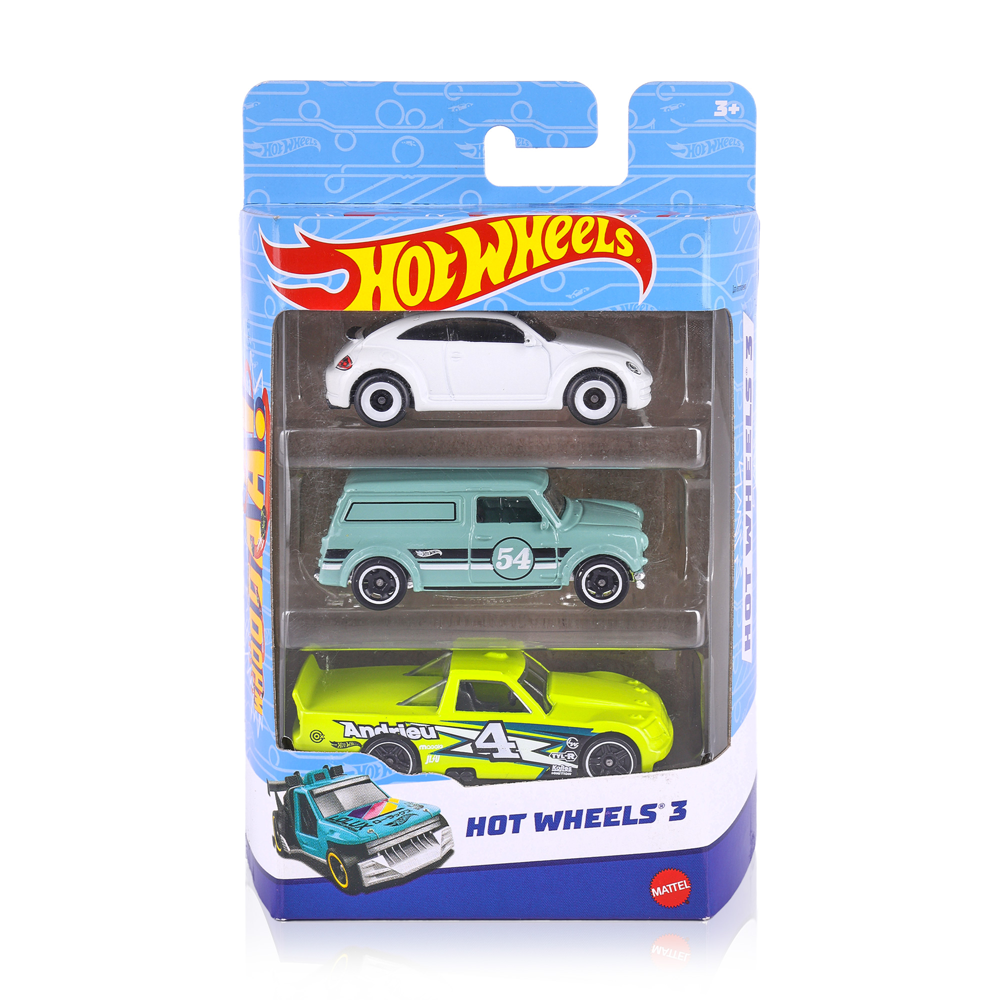 

Набір базових автомобілів Hot Wheels 3 білий\м'ятний\зелений, від 3 років, 16*11*4 см, 3 шт (K5904)