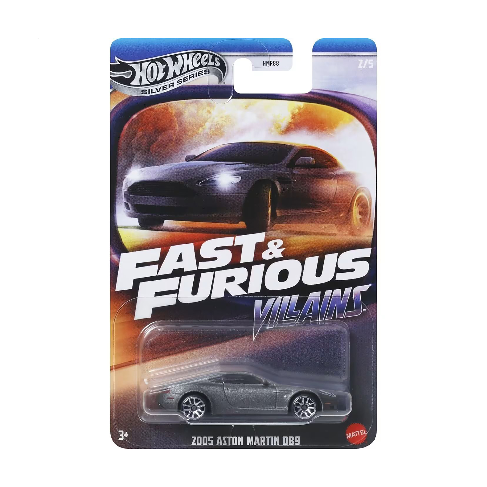 

Тематичний автомобіль Hot Wheels Fast & Furious 2005 Aston Martin DB9, темно-сірий, від 3 років, 11*11*3.5 см (HNR88)