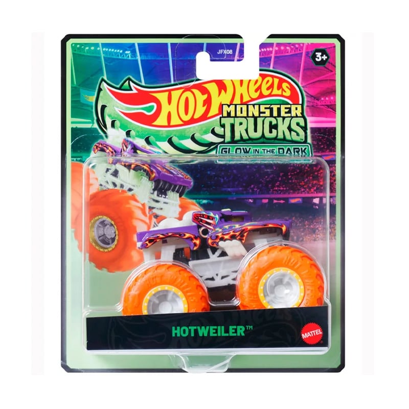 

Автомодель Hot Wheels Monster Trucks Сяючі в темряві, Hotweiler, фіолетовий, від 3 років (JFX08)