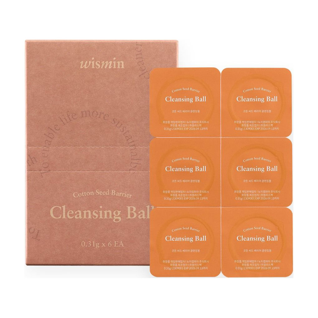

Очищувальні кульки для обличчя Wismin Cotton Seed Barrier Cleansing Ball з екстрактом насіння бавовни, 6*0.31 г