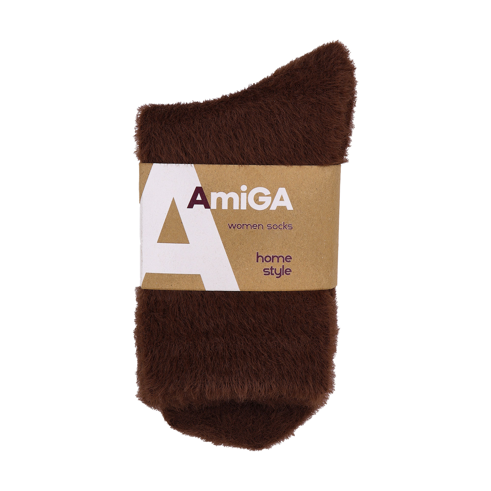 

Шкарпетки жіночі AmiGA високі, пухнасті, коричневі, розмір 23-25