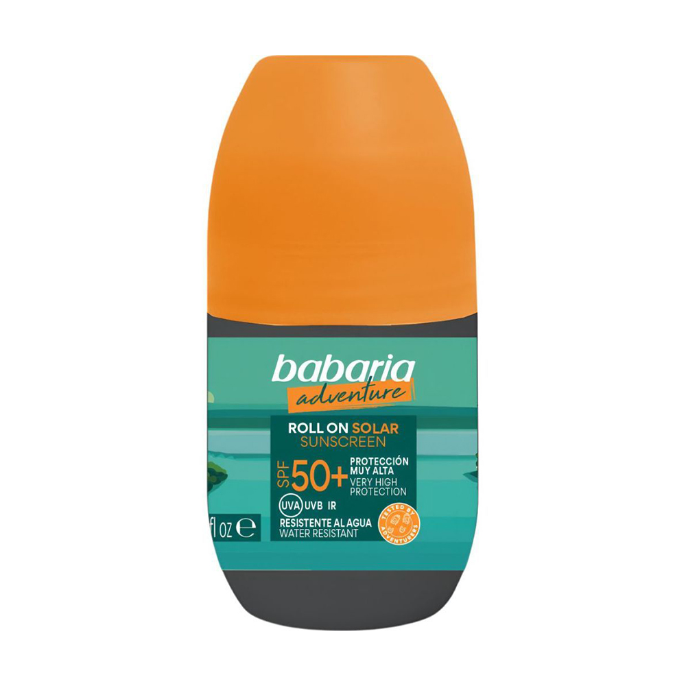 

Сонцезахисний роликовий крем Babaria Adventure Roll On Solar Sunscreen SPF 50+ для чутливої шкіри тіла, з алое вера, 50 мл
