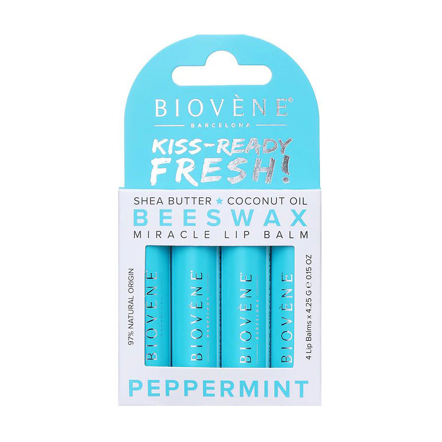 

Набір бальзамів для губ Biovene Beeswax Peppermint Miracle Lip Balm, 4*4.25 г