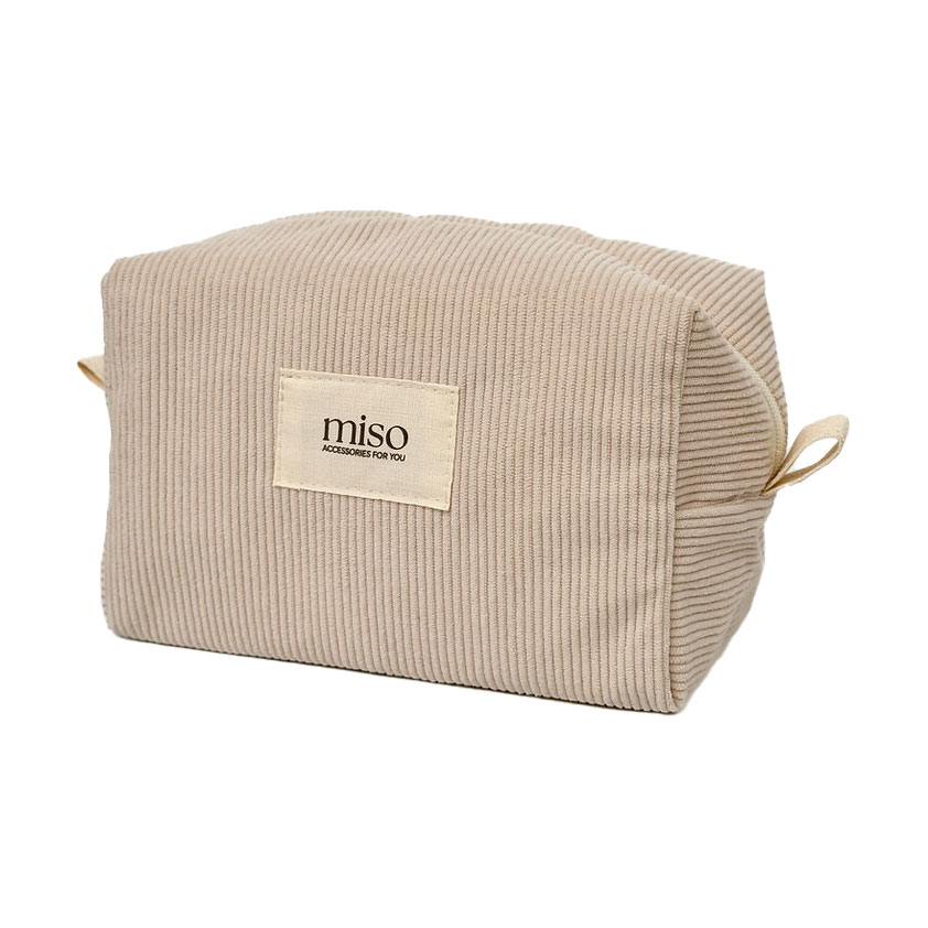 

Косметичка Miso бежева, вельвет, середня, квадрат, 21*10*14 см (VT01-4)