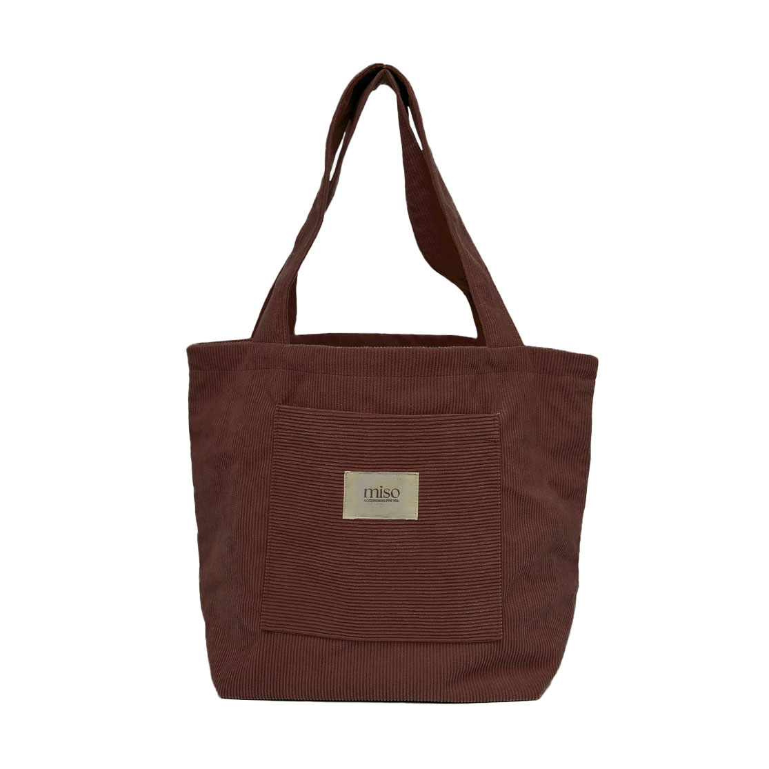 

Шопер Miso з кишенею, темно-коричневий, вельвет, 43*48 см (SPR001-11)