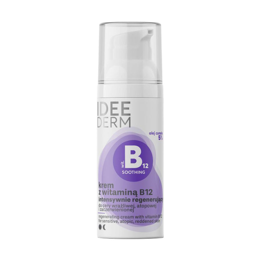 

Крем для обличчя Ideepharm Idee Derm B12 Regenerating Cream Інтенсивна регенерація, з вітаміном В12, 50 мл