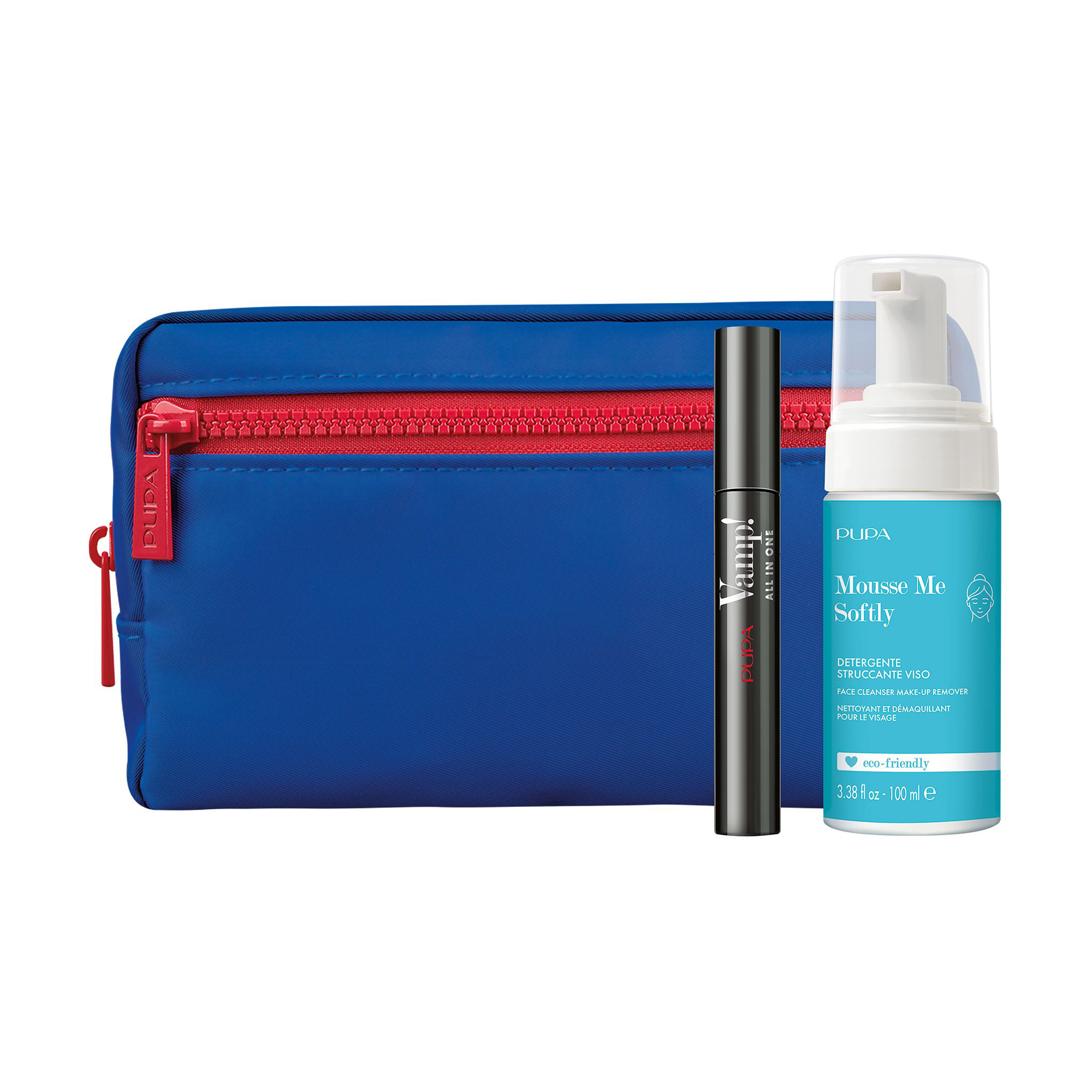 Набір для макіяжу Pupa Vamp! All In One Mascara & Mousse Me Softly (туш для вій, 9 мл + мус для зняття макіяжу, 100 мл + косметичка)