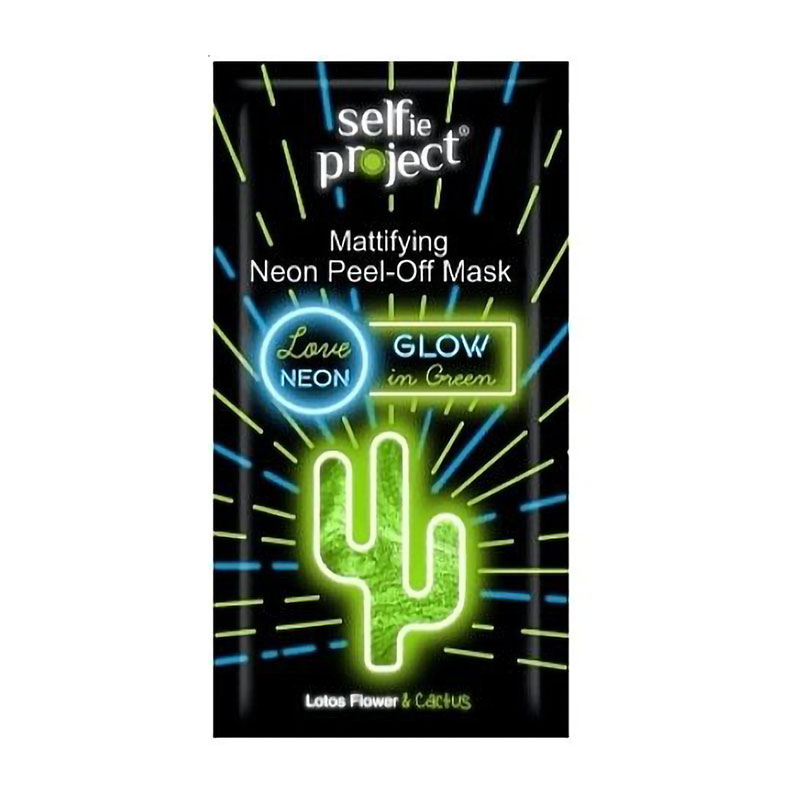 

Матувальна маска для обличчя Selfie Project Mattifying Neon Peel-Off Mask Glow In Green, 10 мл