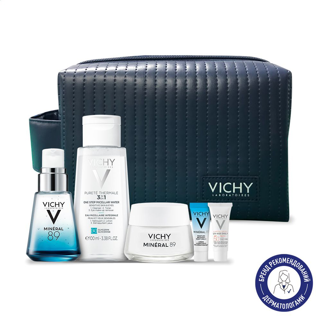 

Набір дерматологічних засобів для догляду за шкірою обличчя Vichy Mineral 89, 6 продуктів