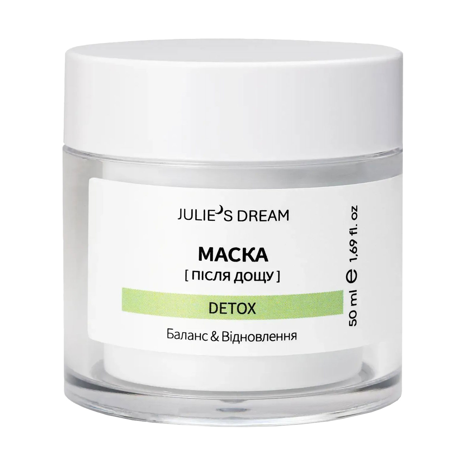 

Детокс-маска для обличчя Julie's Dream Після дощу Detox Баланс та відновлення, 50 мл