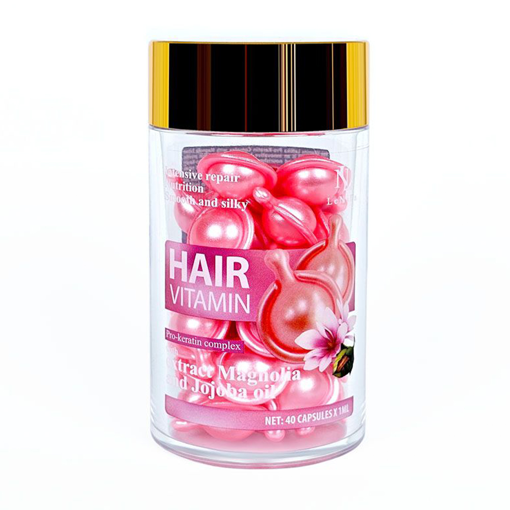

Вітаміни для волосся LeNika Pro-Keratin Complex Hair Vitamin з екстрактом магнолії та олією жожоба, 40*1 мл