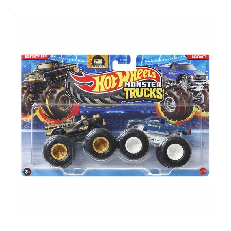 

Набір машинок-позашляховиків Hot Wheels Monster Trucks Bigfoot Bol Chandier/Bigfoot 4X4X4 золото-синій, від 3 років (FYJ64)
