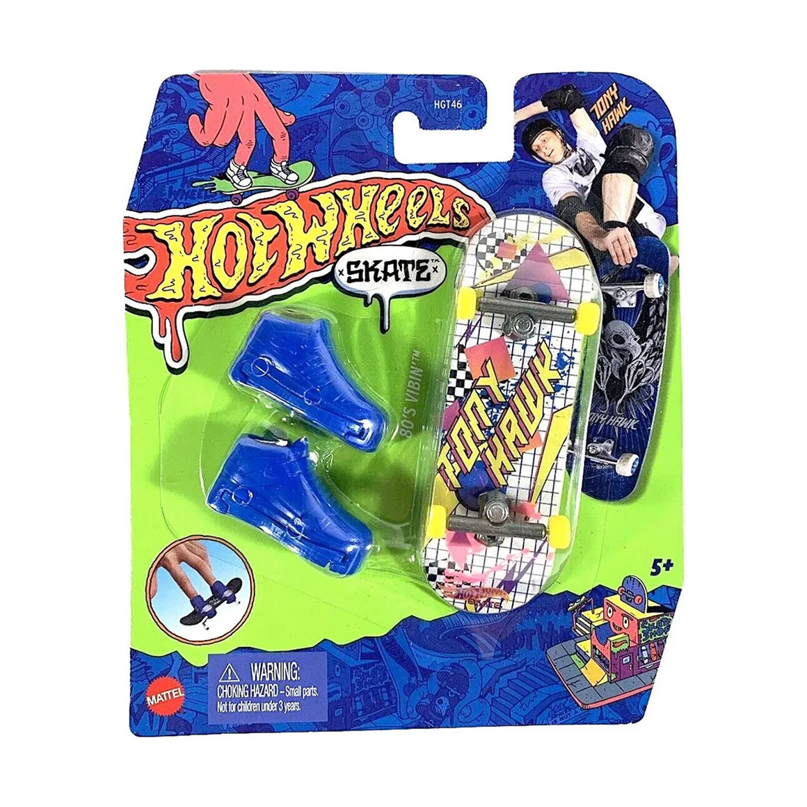 

Ігровий набір Hot Wheels Скейт та взуття для пальчиків, 80 S Vibin, синій, від 5 років (HGT46)