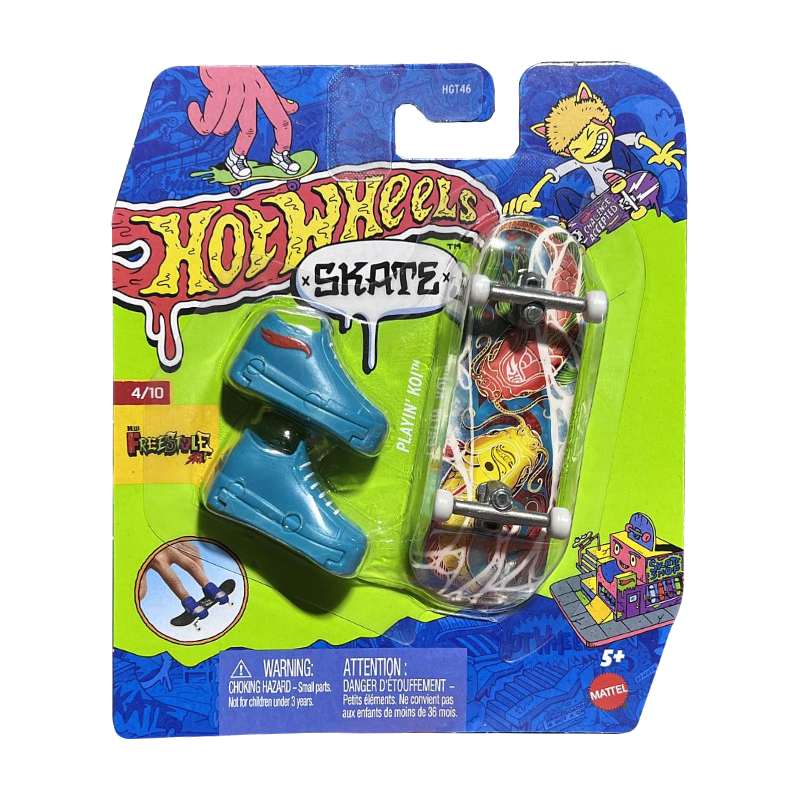 

Ігровий набір Hot Wheels Скейт та взуття для пальчиків, Playin Koi, бірюзовий, від 5 років (HGT46)