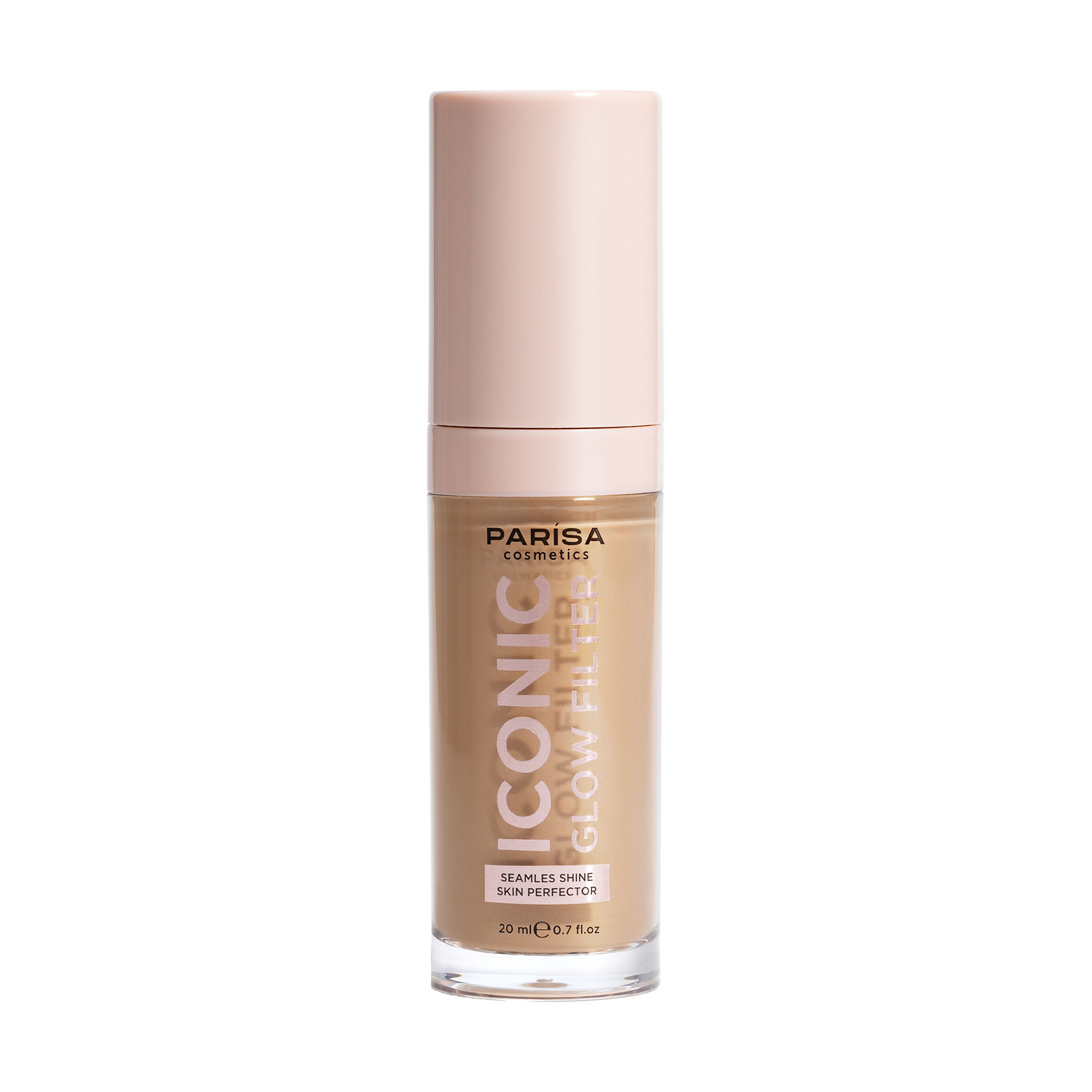 

Тональна основа-флюїд для обличчя Parisa Cosmetics Iconic Glow Filter 606 Golden Medium, 20 мл