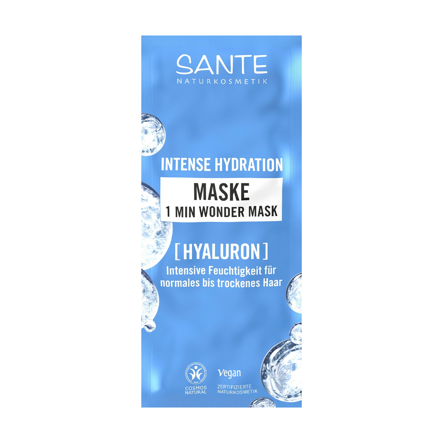 

Зволожувальна біомаска для волосся Sante Intense Hydration з алое, 20 мл