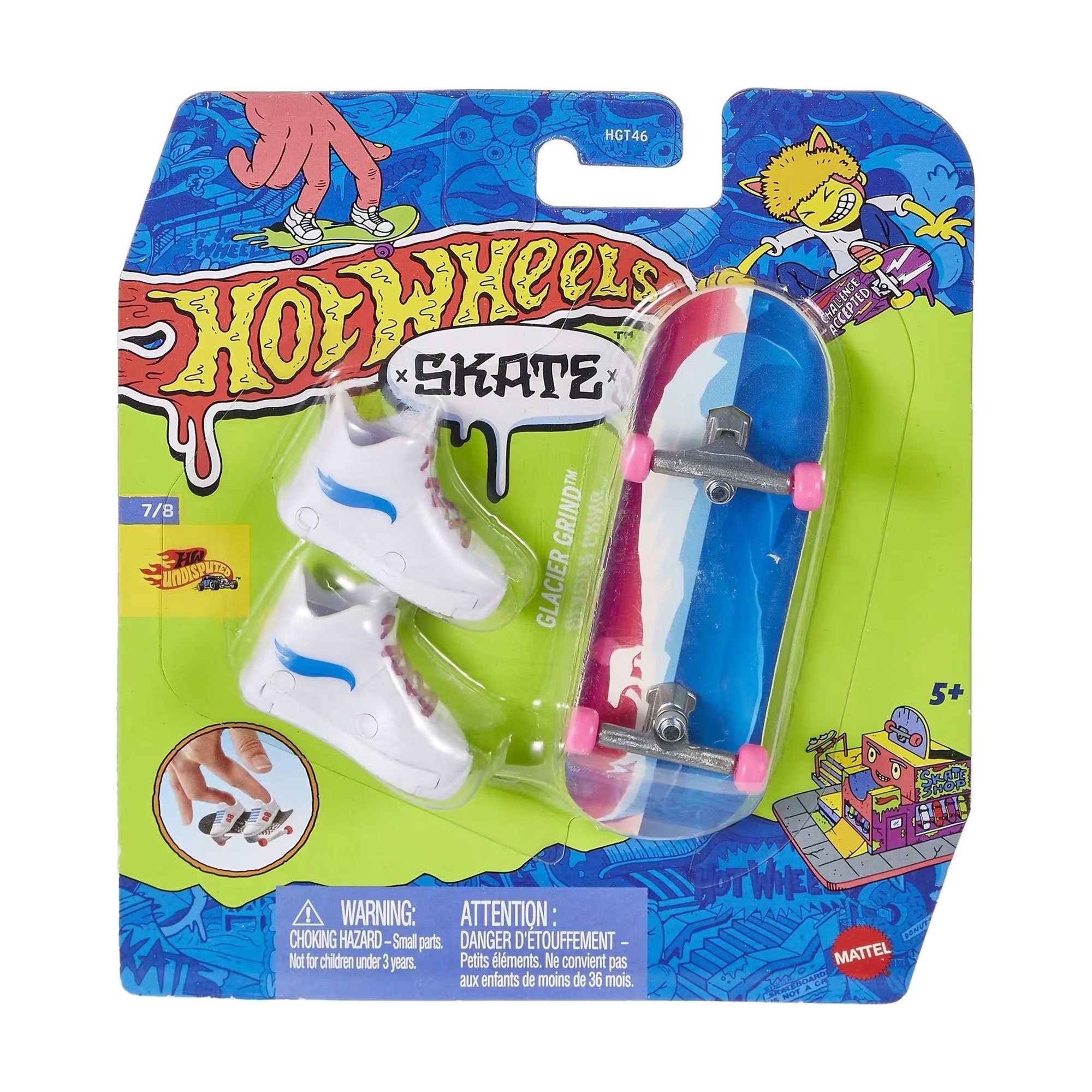 

Ігровий набір Hot Wheels Скейт та взуття для пальчиків, Glacier Grind, білий, від 5 років (HGT46)