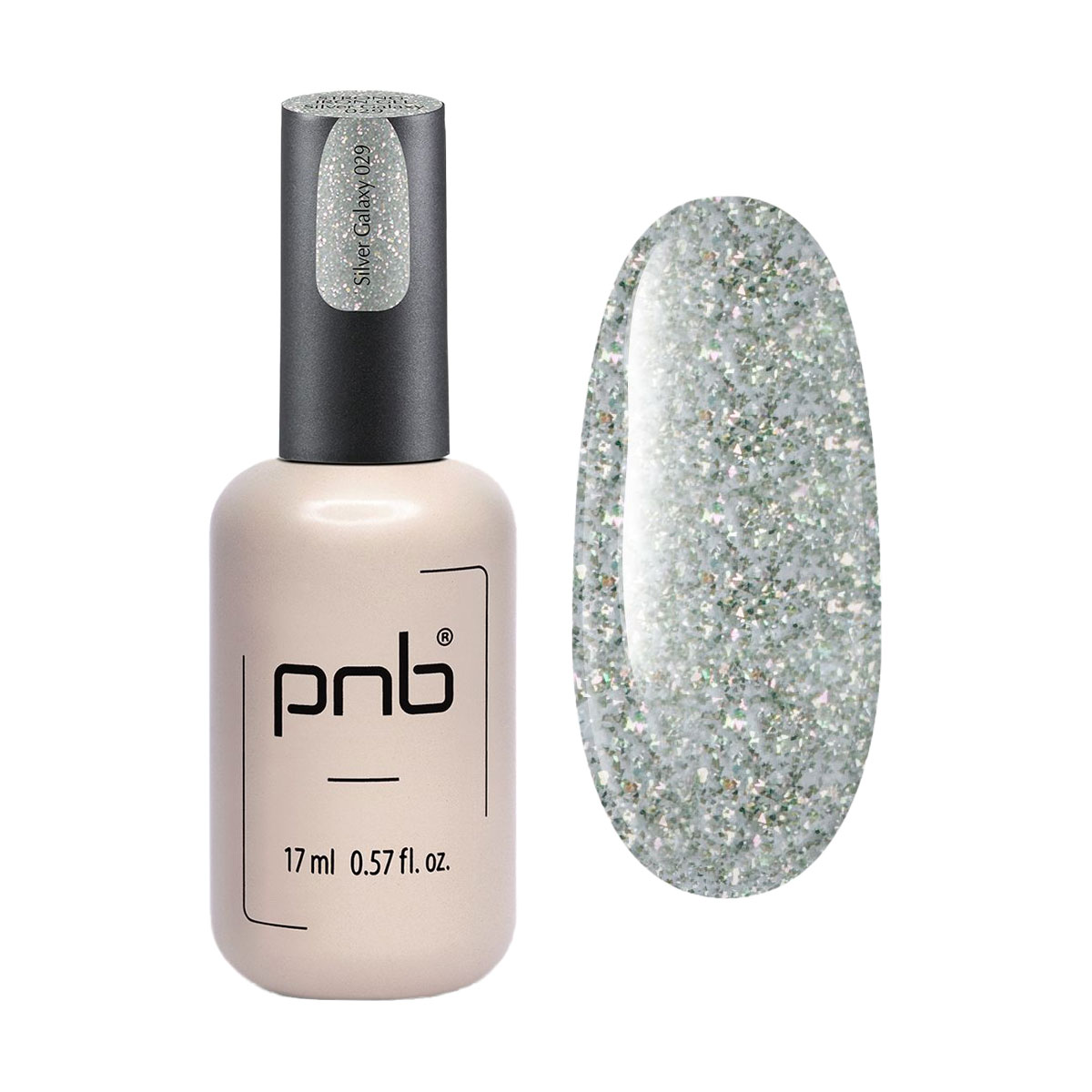 

Гель для моделювання нігтів PNB Strong Iron Gel 029 Silver Galaxy, 17 мл