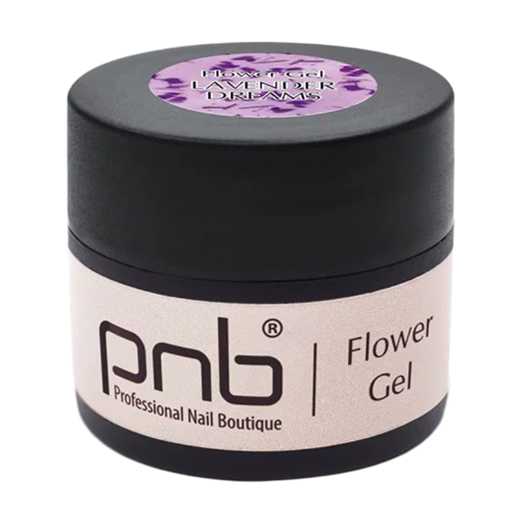 

Моделювальний гель для нігтів PNB Flower Gel з сухоцвітами, Lavender Dreams, 5 мл