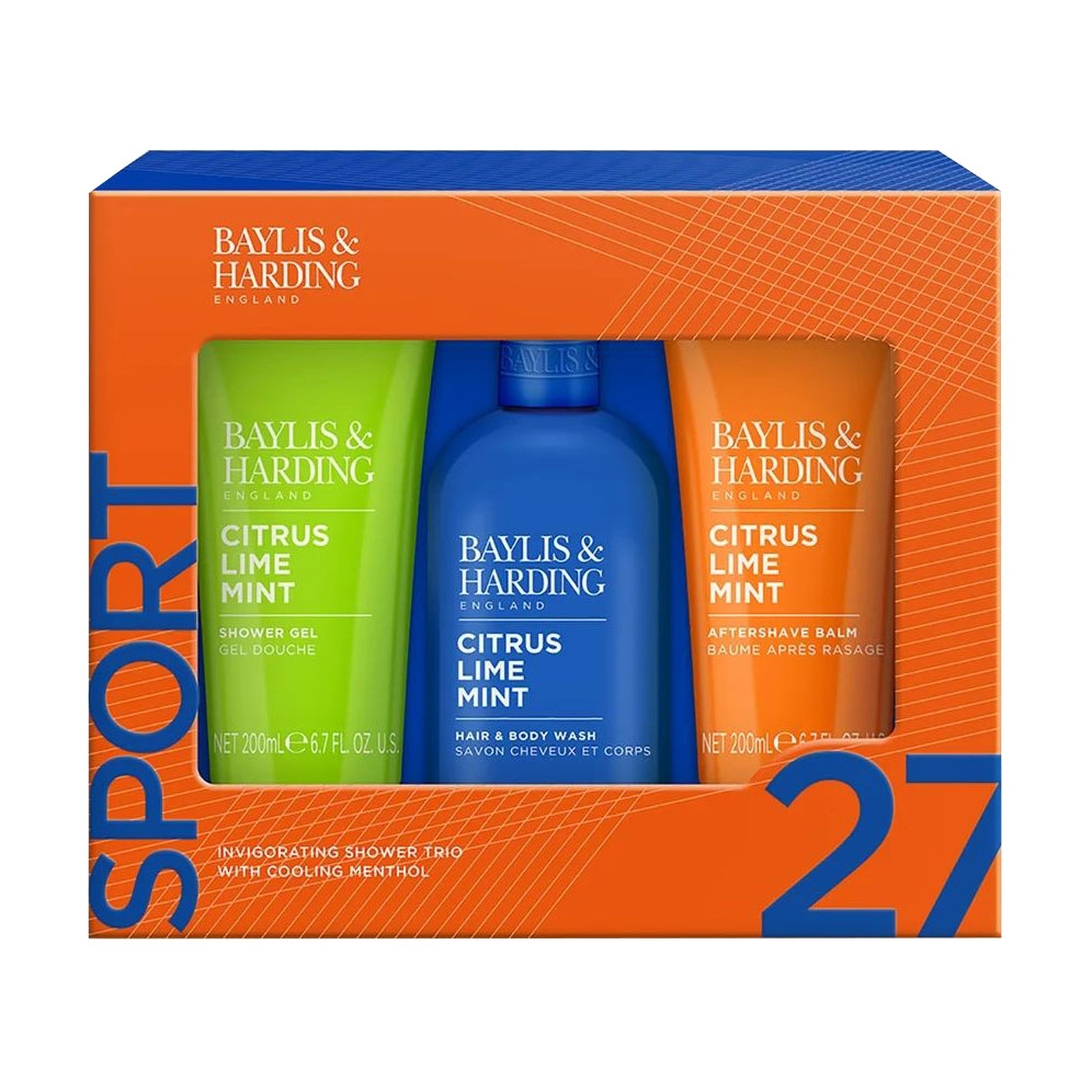 

Уцінка! Набір для догляду за обличчям, волоссям та тілом для чоловіків Baylis & Harding Citrus Lime Mint Invigorating Shower Trio Gift Set (шампунь, 300 мл + бальзам після гоління, 20 мл + гель для душу, 200 мл)