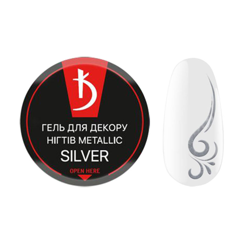 

Гель для декору нігтів Kodi Professional Metallic Silver, 4 г