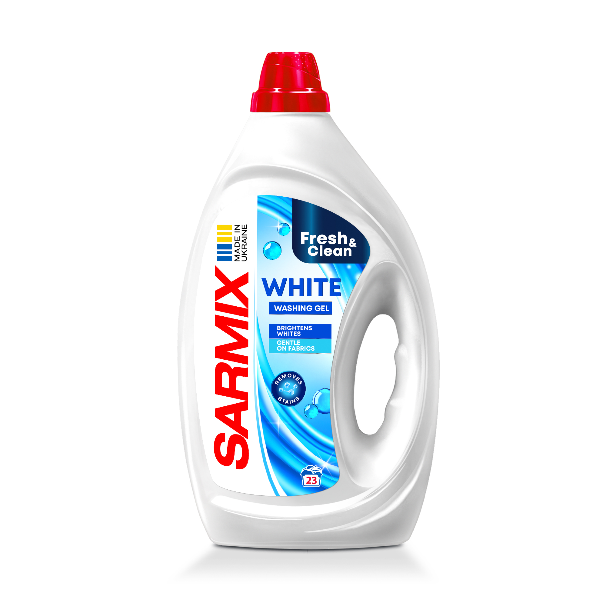 

Гель для прання Sarmix Fresh & Clean Washing Gel, White, 23 циклів прання, 900 мл