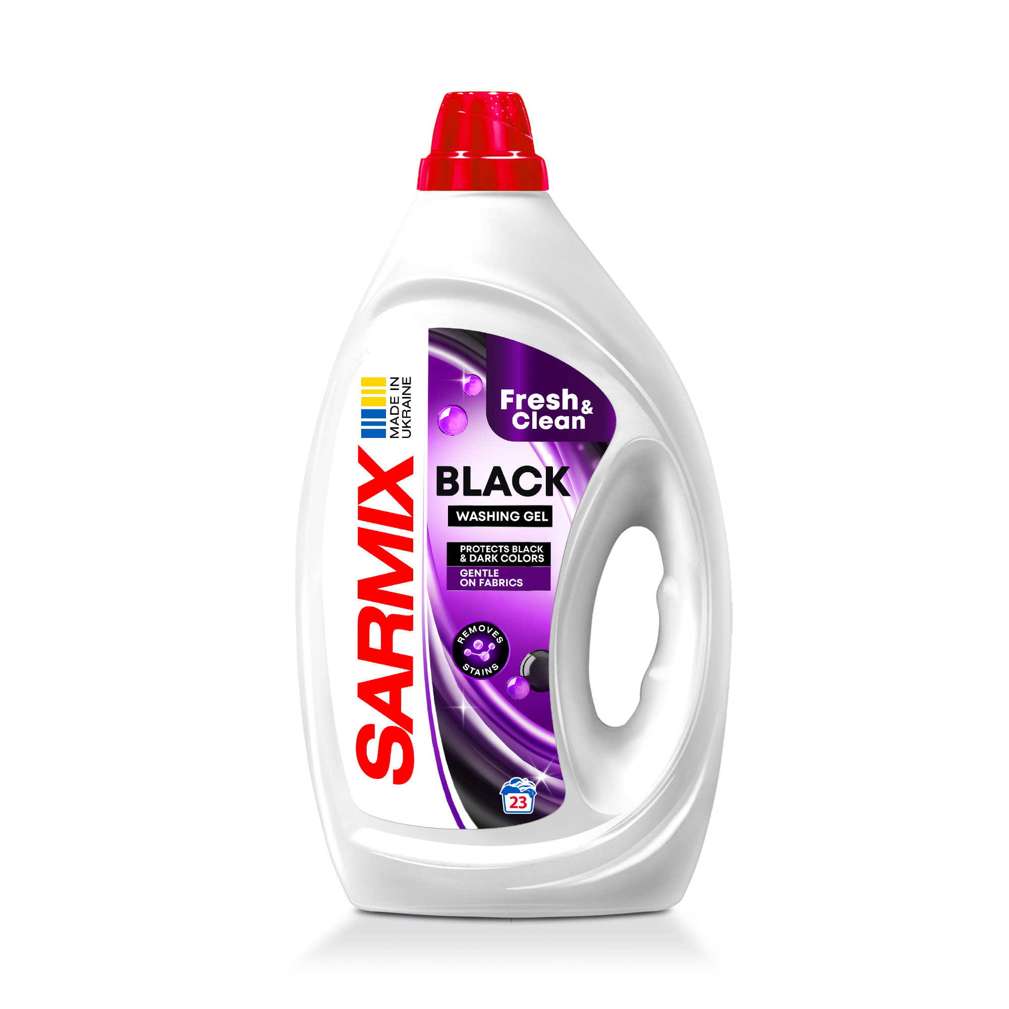 

Гель для прання Sarmix Fresh & Clean Washing Gel, Black, 23 циклів прання, 900 мл