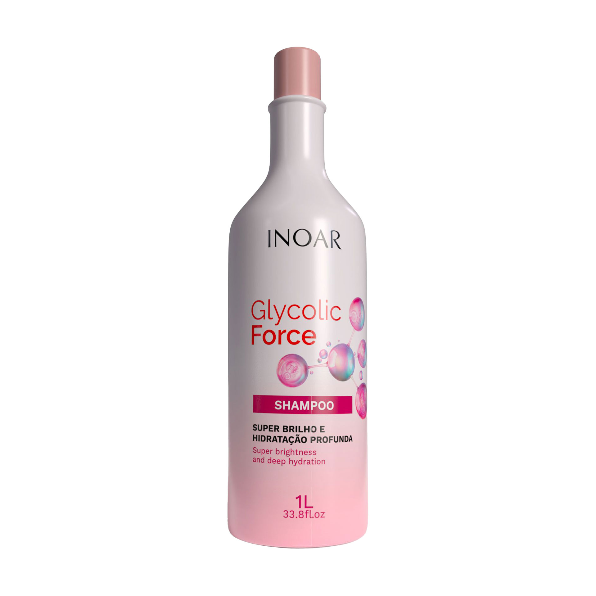 

Відновлювальний шампунь для волосся Inoar Glycolic Force Shampoo з гліколевою кислотою, 1 л