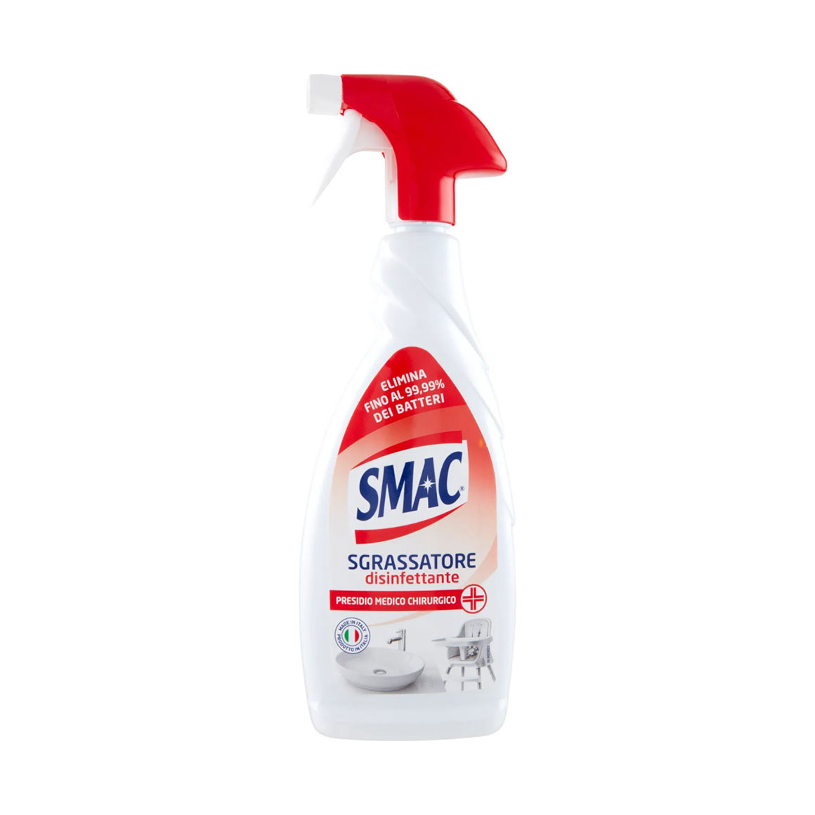 

Спрей для чищення та дезінфекції поверхонь SMAC Sgrassatore Disinfettante, 650 мл