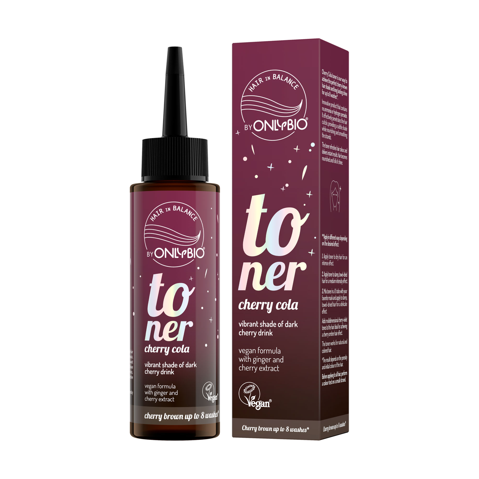 

Уцінка! Тонер для волосся OnlyBio Hair in Balance Toner, Cherry Cola, 100 мл