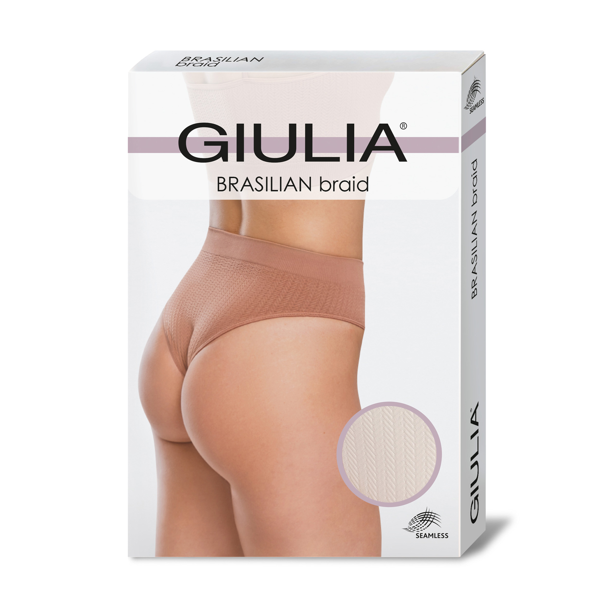 

Безшовні жіночі труси бразиліана Giulia Brasilian Briefs Braid, Vanila, розмір S/M
