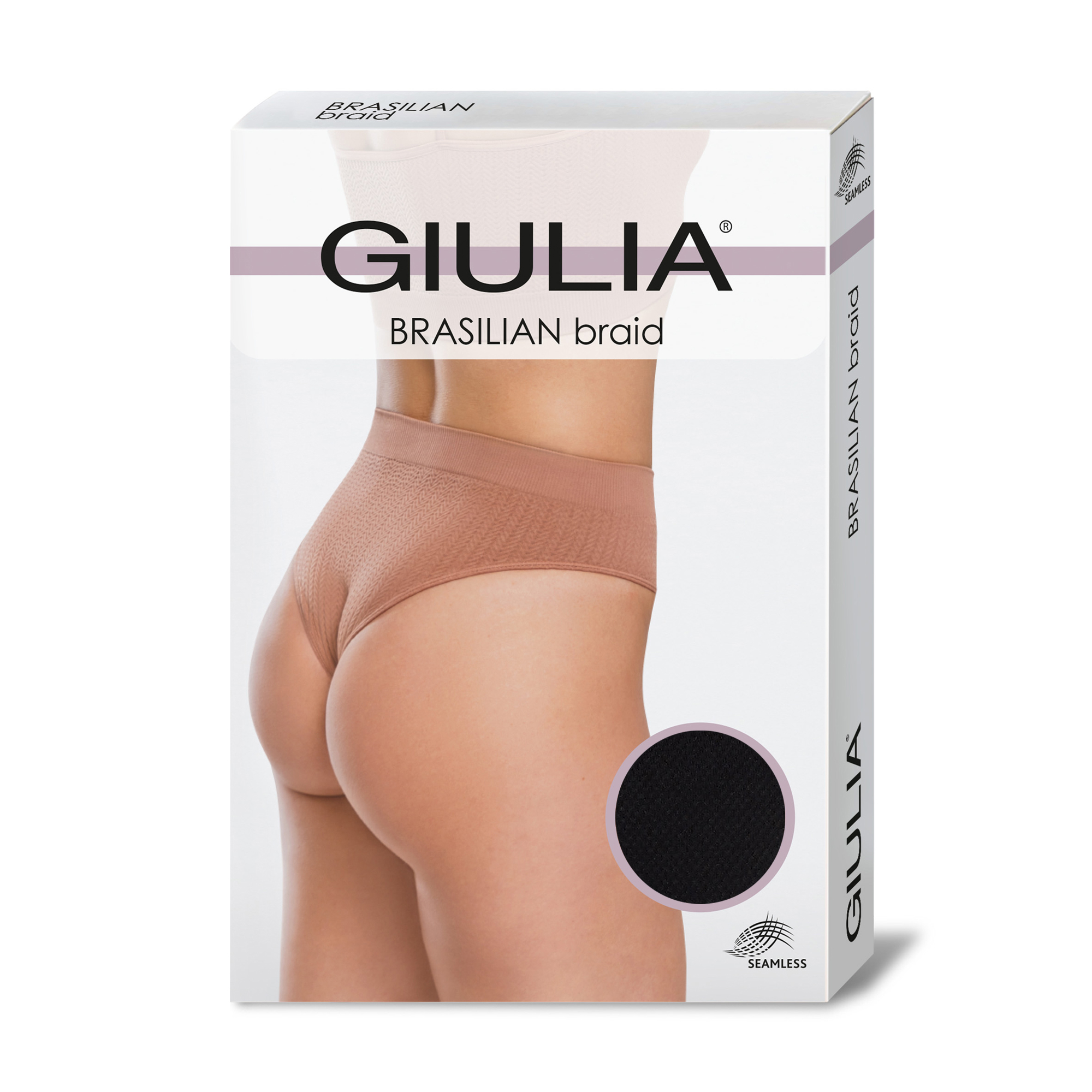 

Безшовні жіночі труси бразиліана Giulia Brasilian Briefs Grain, Black, розмір S/M