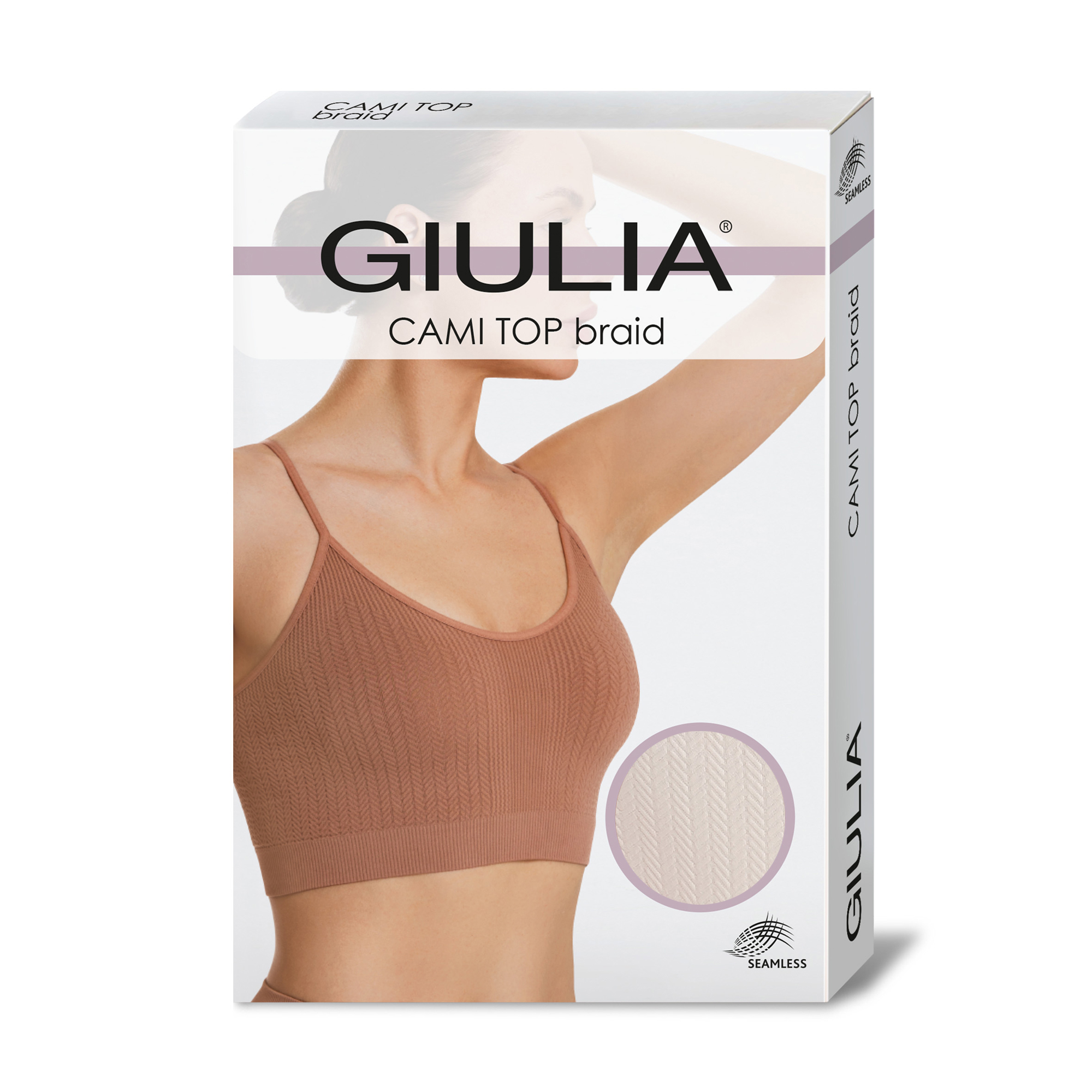 

Безшовний топ жіночий Giulia Cami Top Braid на тонких бретелях, Vanila, розмір S/M