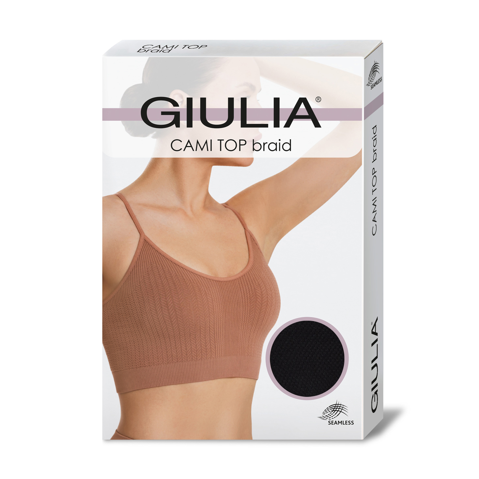 

Безшовний топ жіночий Giulia Cami Top Grain на тонких бретелях, Black, розмір S/M
