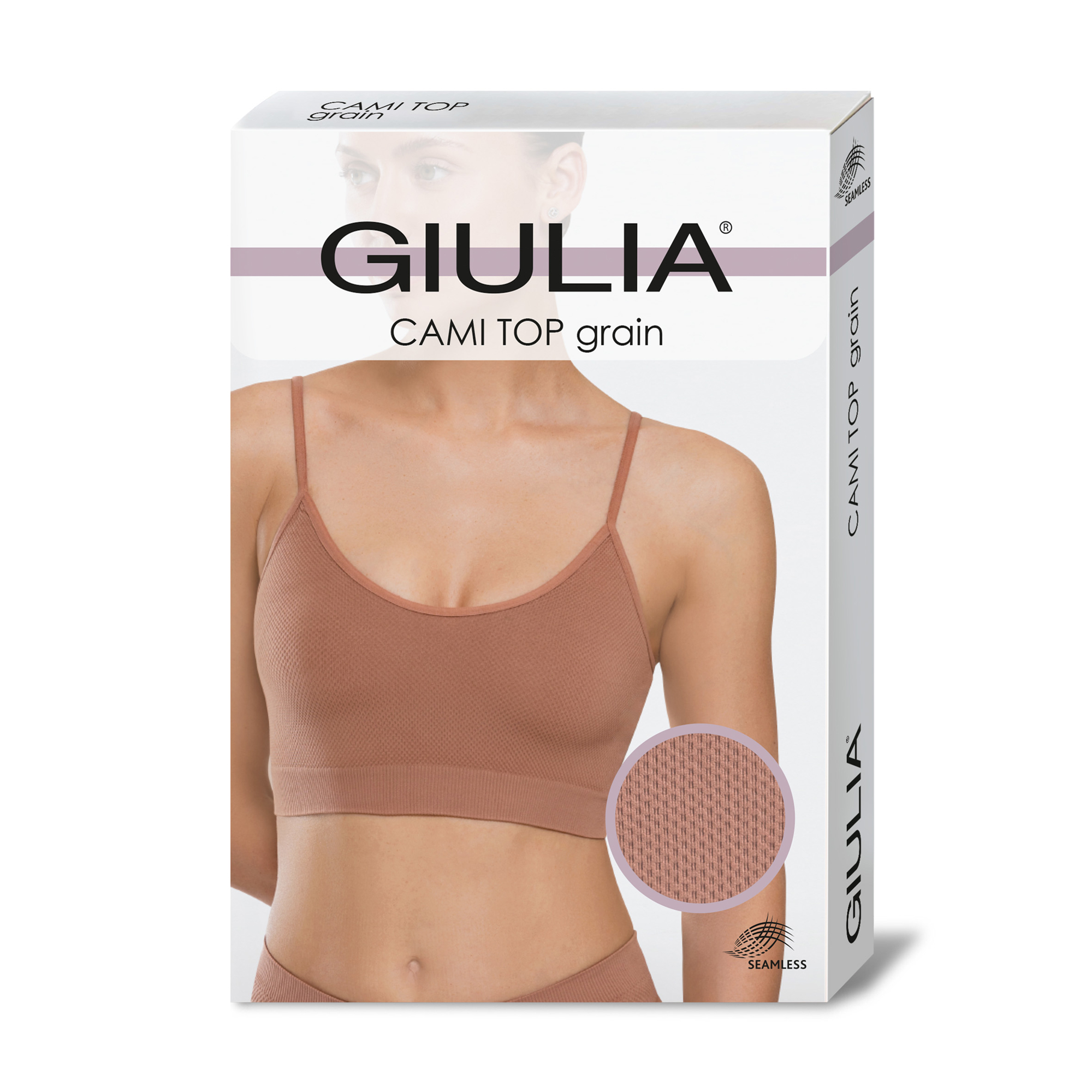 

Уцінка! Безшовний топ жіночий Giulia Cami Top Grain на тонких бретелях, Mokko, розмір L/XL