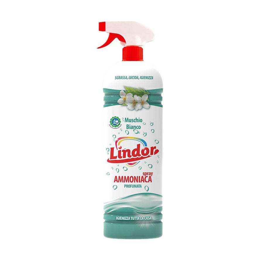 

Спрей для чищення твердих поверхонь Lindor Білий мускус, з аміаком, 900 мл