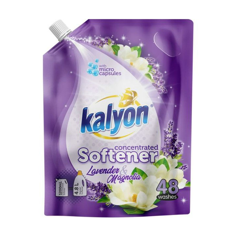

Пом'якшувач для білизни Kalyon Extra Лаванда та магнолія, 48 циклів прання, 1.2 л (дой-пак)