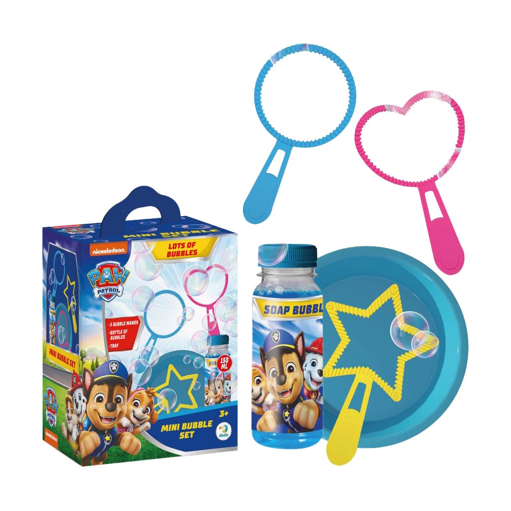 

Міні набір мильних бульбашок DoDo Щенячий патруль, від 3 років (миска, 1 шт + рамки, 3 шт + мильні бульбашки, 150 мл) (200605)