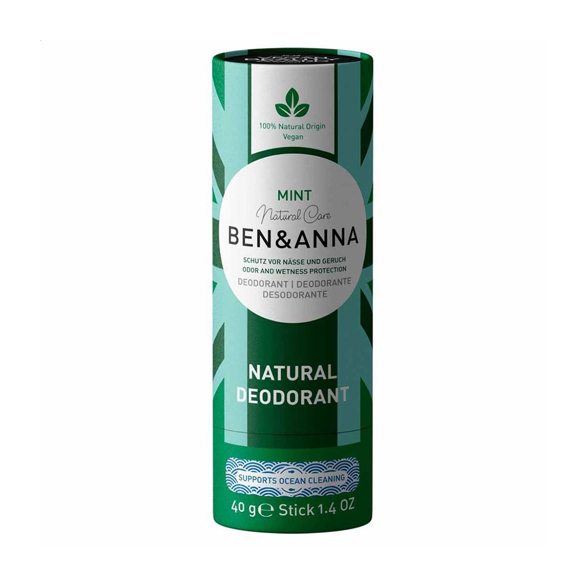 

Дезодорант-стік Ben & Anna Natural Deodorant, Mint, в еко упаковці, 40 г