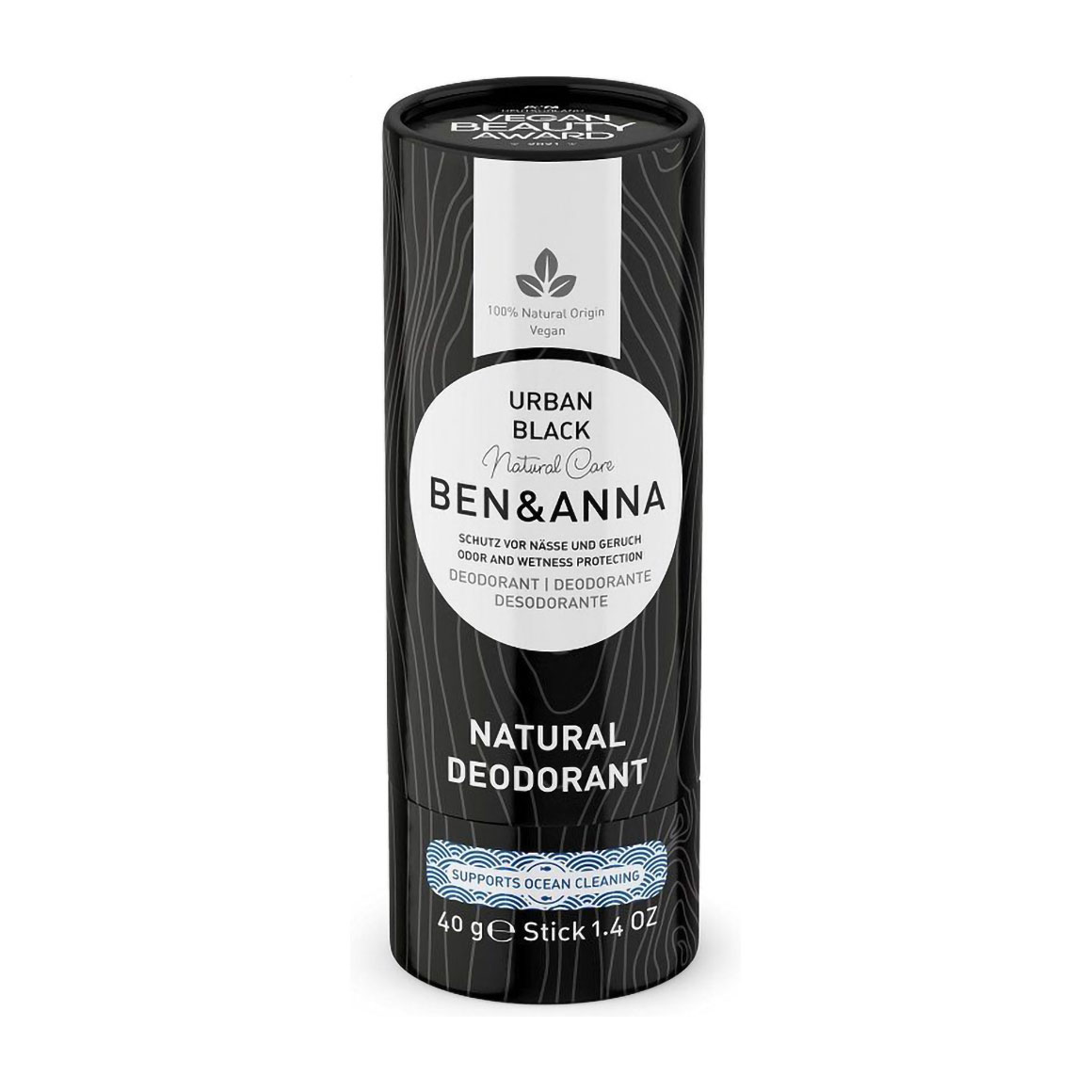 

Дезодорант-стік Ben & Anna Natural Deodorant, Urban Black, в еко упаковці, 40 г