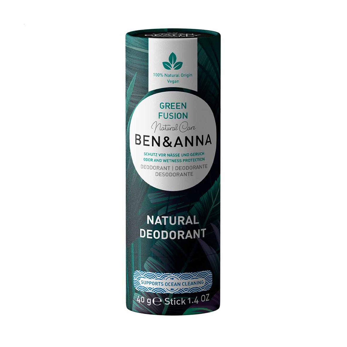 

Дезодорант-стік Ben & Anna Natural Deodorant, Green Fusion, в еко упаковці, 40 г