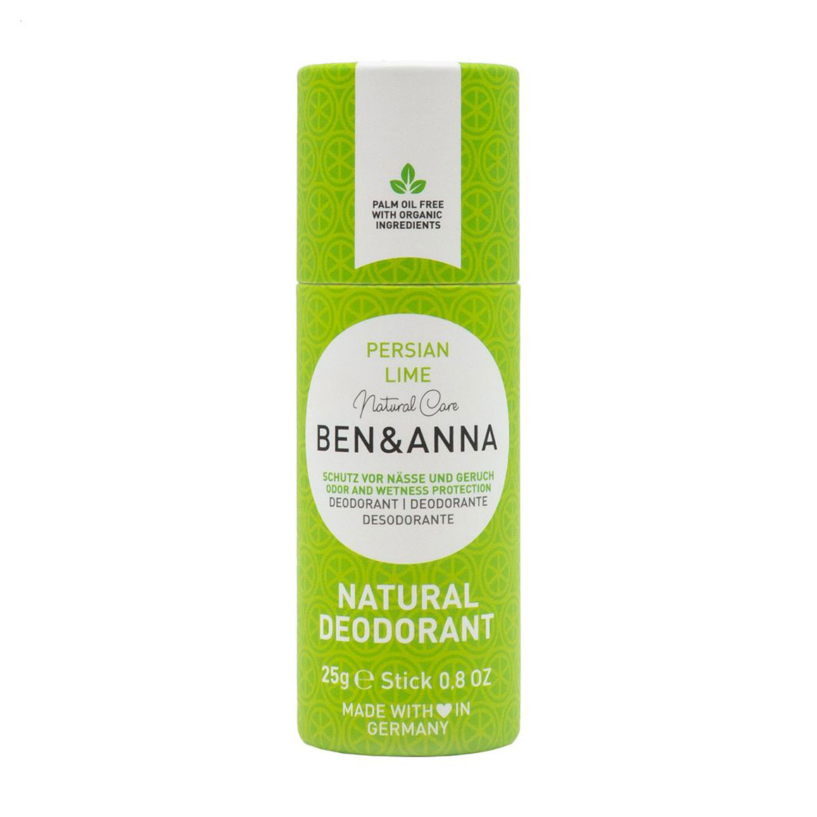 

Дезодорант-стік Ben & Anna Natural Deodorant, Persian Lime, в еко упаковці, 25 г