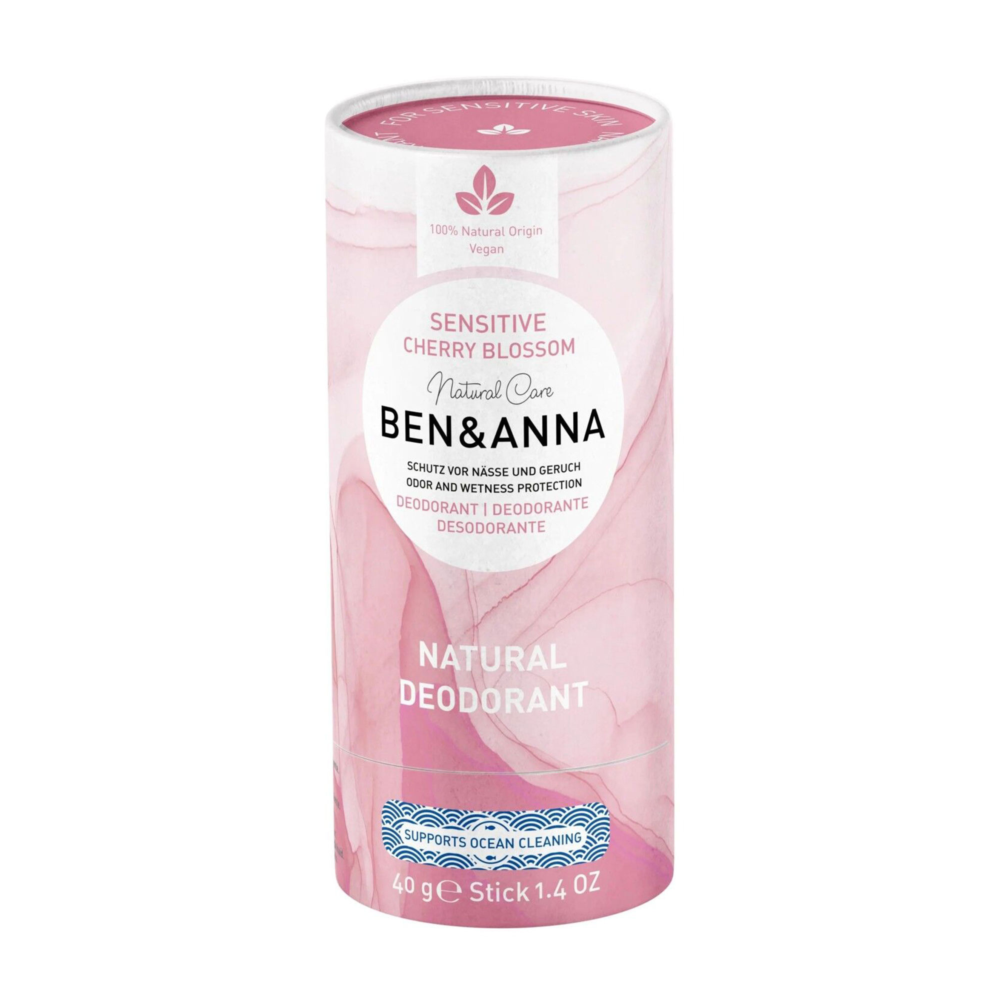 

Дезодорант-стік Ben & Anna Natural Deodorant, Cherry Blossom, для чутливої шкіри, в еко упаковці, 40 г